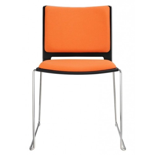 Plastová jednací židle EMPIRE 50- čalouněný sedák a opěrák - nosnost 130 kg 